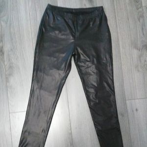 Plush Black Fleece-lined Liquid Leggings in M
